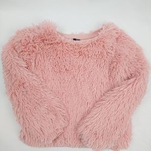 Fuzzy fur cozy sweater pink color NWOT